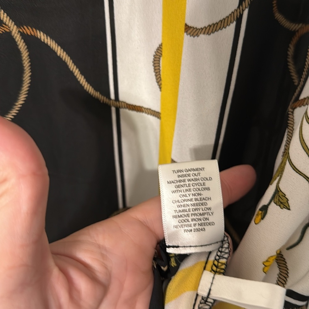 NY & Co 7th Ave Black and Yellow Floral blouse - Picture 7 of 7